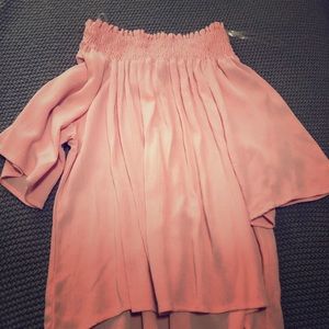 Off the shoulder pink top